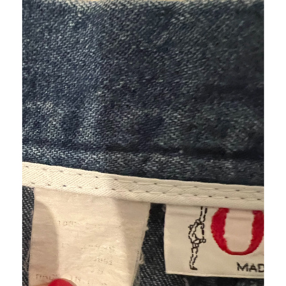 Orvis Denim Skirt Womens 31" Waist Blue Midi Side Zip Back Button Hem Pockets - Picture 9 of 9